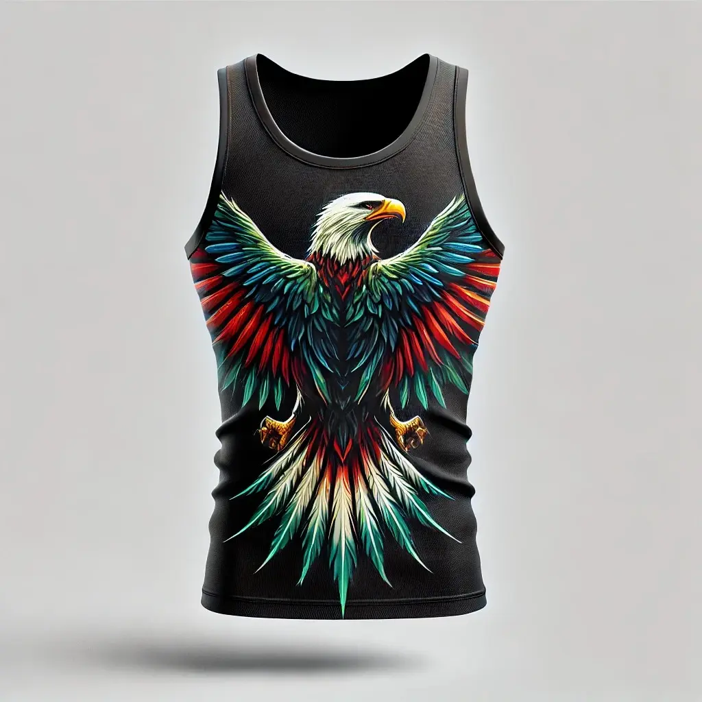 ShopAoi - Singlet Elang Sayap Lekbong Koas Tanpa Lengan Hitam Kaos Motif