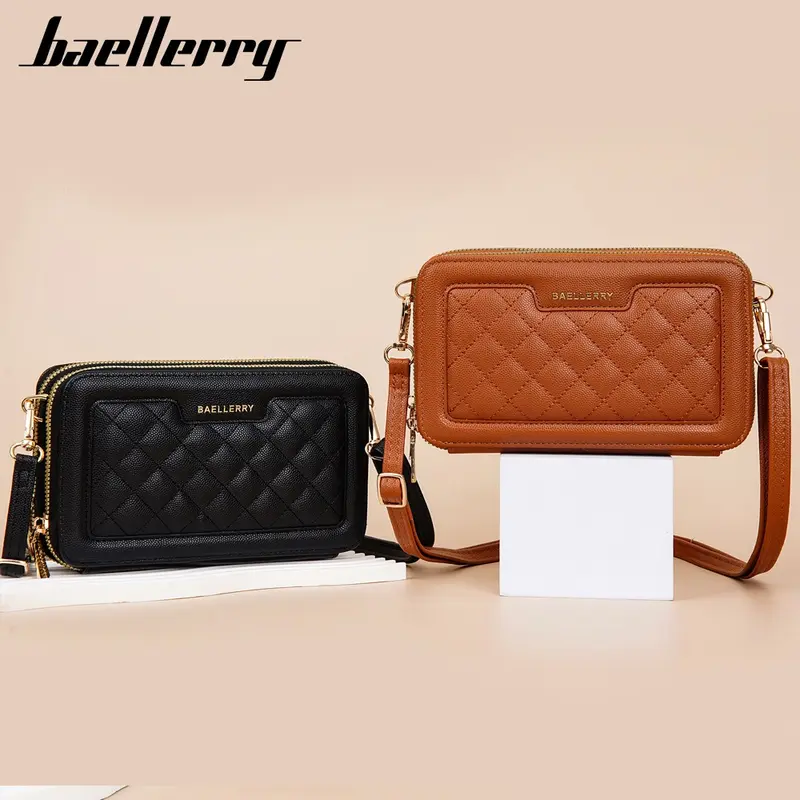 BAELLERRY N8332 Tas Selempang Wanita 2 IN 1 Dompet Handphone Bahan Kulit PU Leather Premium Kartu Uang 2