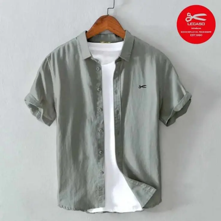 Kemeja pria lengan pendek kemeja pria lengan pendek/kemeja cowok model terbaru kemeja pria slimfit/kemeja pria lengan pendek distro Casual Lembut Nyaman  Formal 0