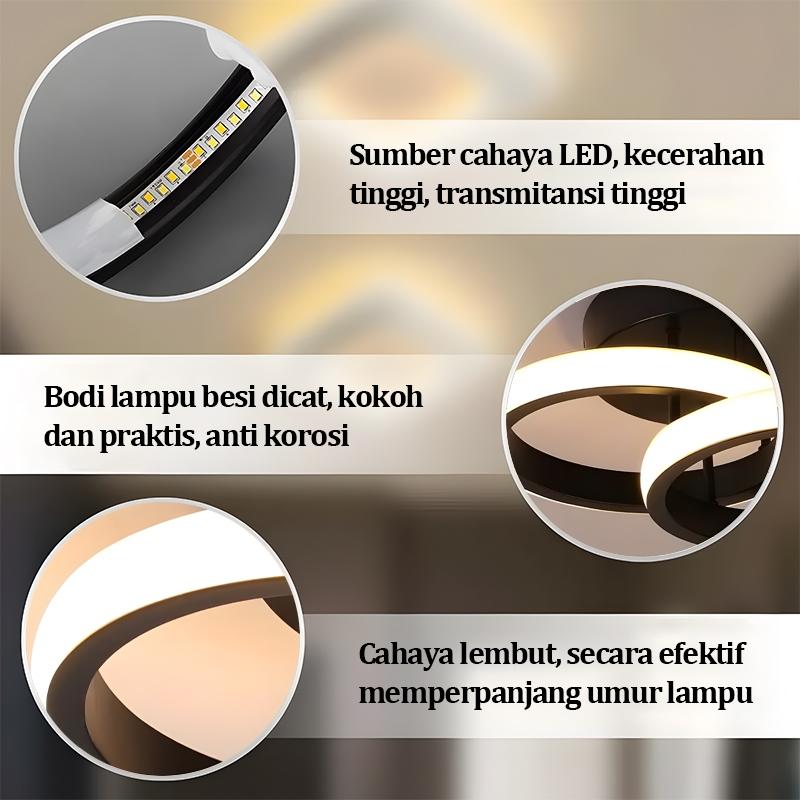 Product Introduction of 3 Warna Lampu Lorong Plafon LED Ceiling Light Lampu Hias Rumah Ruang Tamu Kamar Minimalis Tempat Lampu Plafon LED Ceiling lamp 36W Ruang Tamu Kamar Minimalis Tempat Lampu 66