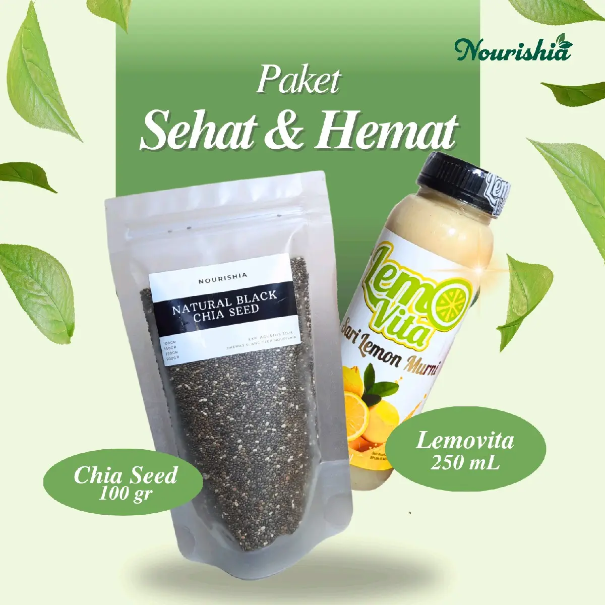 Lemovita 250ml + chia seeds 100gr
