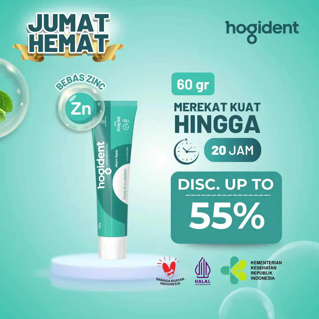 [Jum'at aMAYzing] Hogident Perekat Gigi Palsu Tahan hingga 20 Jam - 60gram