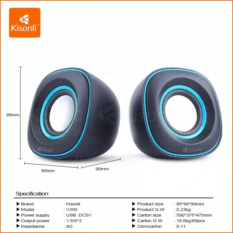 KISONLI - Speaker 2.0 Laptop / Komputer V350 7
