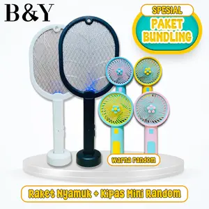 PROMO MURAH RAKET NYAMUK 2 IN 1 + KIPAS MINI FAN LUCU