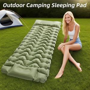 Pad Tidur KingCamp untuk Berkhemah, Pad Tidur Kembung Boleh Sambung Ultralight dengan Tilam Perkhemahan 6.3" Bantal Terbina Dalam & Pam Kaki untuk Mendaki dan Khemah