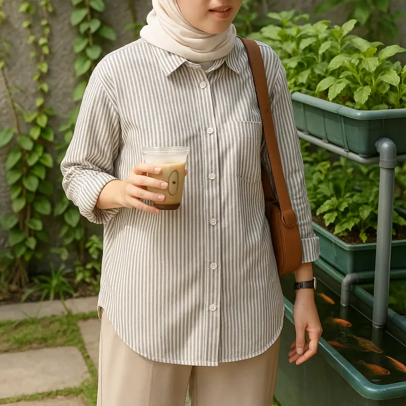 Fukutani Kemeja Salur Oversize - P1077 1