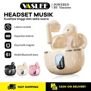 TWS J08 Bluetooth 6.0  Wireless Headphone Tampilan LED nirkabel Pengurangan kebisingan HIFI Bass TWS Smart Touch Headphone Musik Game Tahan Lama