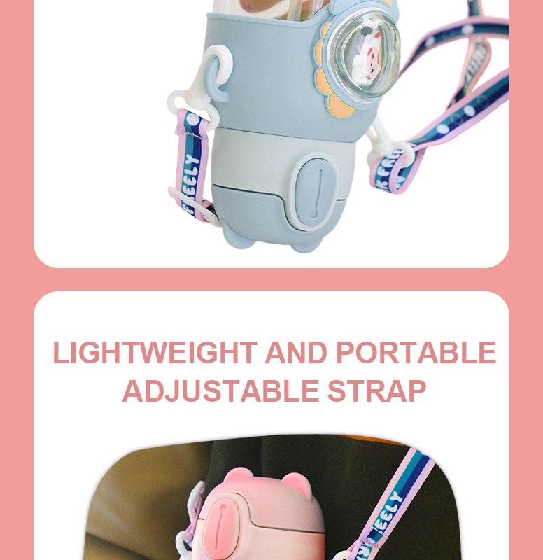 Product Introduction of Children's Straw Sippy Cup for Toddler Cartoon Cup Cute Bottle Water botol air budak 600ML With Straw for Kids Kitchenware 9