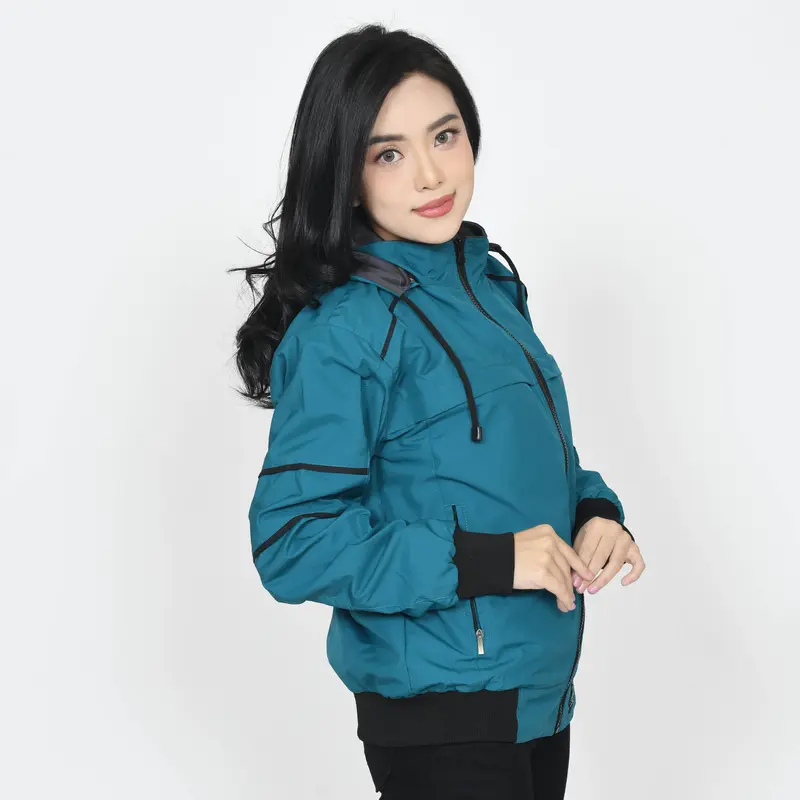Atasan Wanita Jaket Bolak Balik BB Taslan WP Premium Original Distro Hoxer Polos Parasut Tebal Nyaman Lembut Waterproof   Kantong Keren 6
