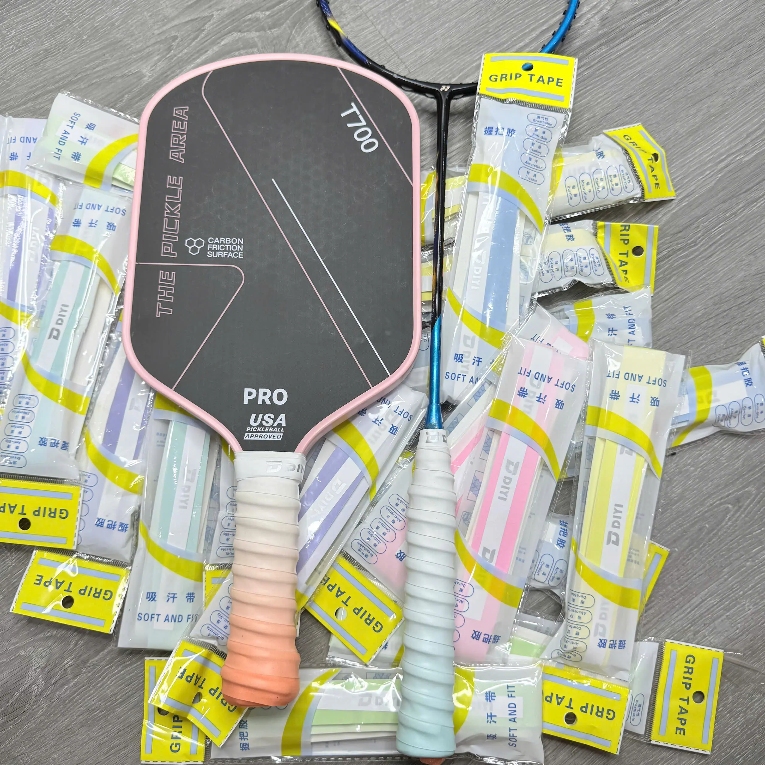 [GÂN OMBRE DIYI] Quấn cán GÂN pickleball cầu lông màu ombre bám tay tốt thấm hút mồ hôi chất liệu ombre đẹp mắt cho trò chơi pickleball và cầu lông