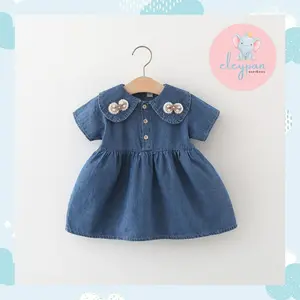 Denim Dress Anak  Baju Terusan Anak Perempuan Motif Jeans