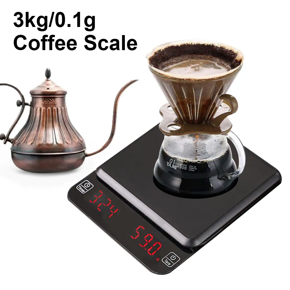 Coffee Scale Electronic LED Digital For Espresso Pour Over Hand Drip Brew Coffee Automatic Timing Barista Tools