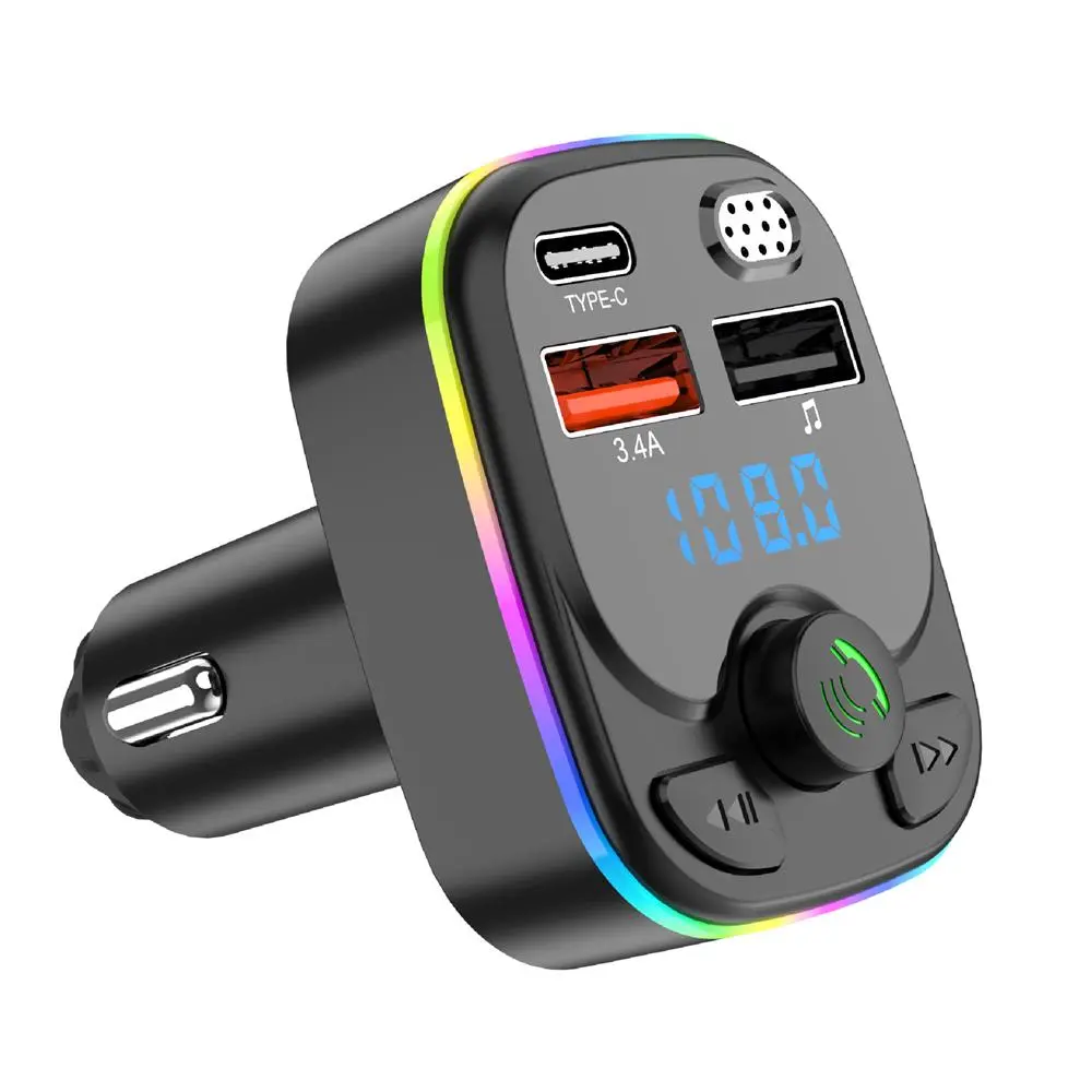 New C8 Vehicle Bluetooth MP3 playback Car Wireless FM transmitter Hands-free calling PD 20W Fast charger support FLAC&TF slot U disk