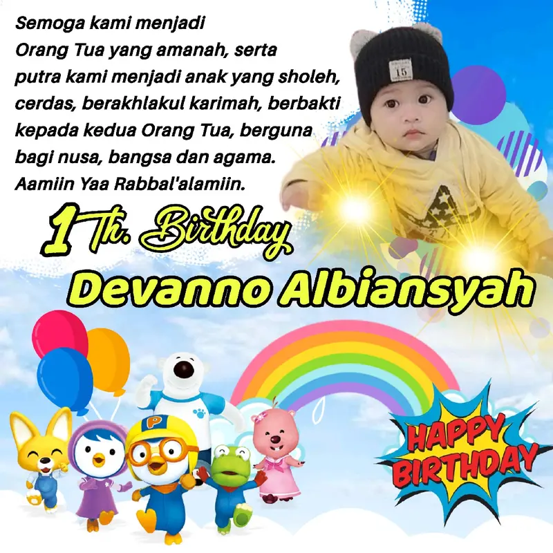 Stiker Ulang Tahun Anak (Isi 50 Lembar) Free Request Foto 2