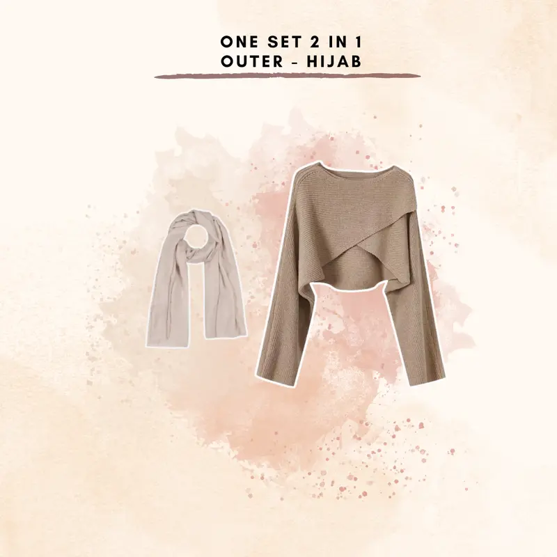 Cerrly One Set 3 in 1 ( outer - dress ruffle - hijab ) set Outfit Wanita / Remaja OOTD Fashion Korean Style - BH82 2