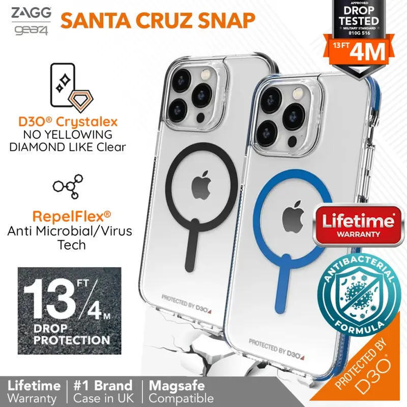 Gear4 Magsafe Case iPhone 14 Pro Max / Plus Santa Cruz Snap Casing 0