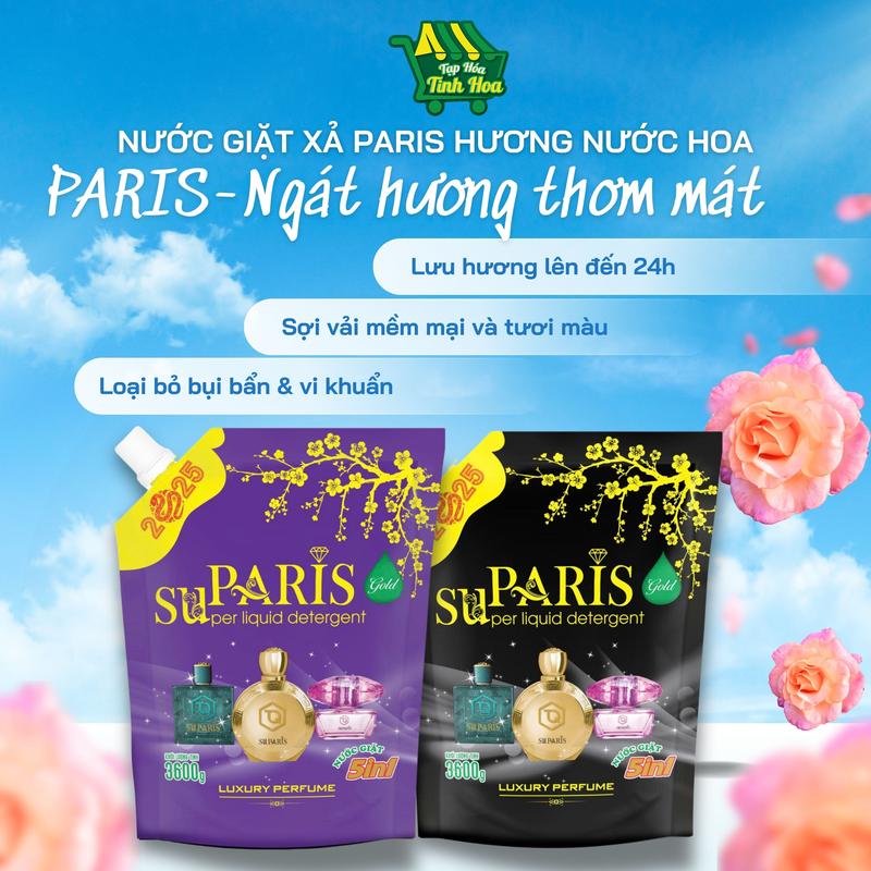  Combo 2 Túi Nước Giặt Xả Paris 7.2Kg – Hương Nước Hoa Cao Cấp Làm Sạch Sâu Tiết Kiệm Cho Cả Gia Đình 