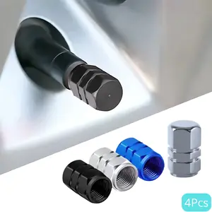 4Pcs Tutup Pentil Aluminium untuk Ban Mobil Motor Sepeda Kendaraan Universal Car Tire Valve Cap