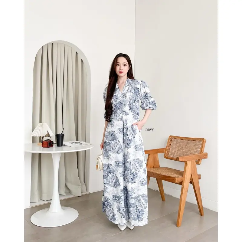 [ Siro ] Jumpsuit Panjang Kulot Tyara Flower Zhakilla Halus Bahan Import || Dress // Set // Jumpsuit // Longdress // Setelan // Dressmurah // Pakaian Wanita // Celana // Dress Korea // Gamis // Atasan // Rok