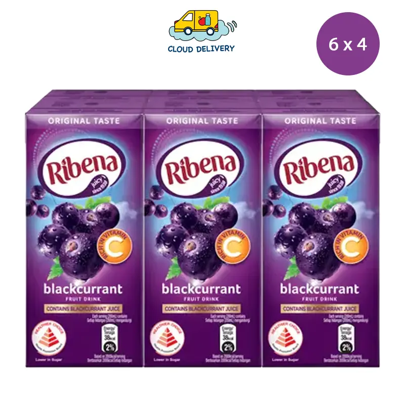 Ribena Blackcurrant Fruit Drink (24 x 200ml) - Expiry 25 Aug 2025