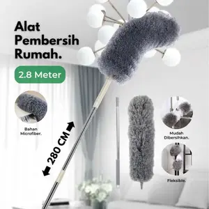ENVIO - Kemoceng Bulu Microfiber + Gagang Panjang 2 Meter Sulak Debu Kain Cendol - Kemucing Panjang