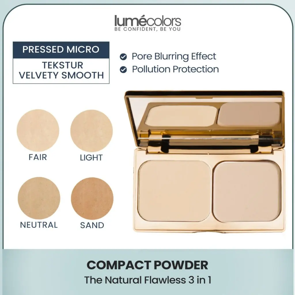 Lumecolors Compact Powder | Bedak Padat Bertahan Hingga 16 Jam