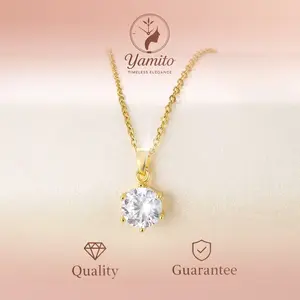 Kalung Batu Permata Gold, Kalung wanita korea - 003