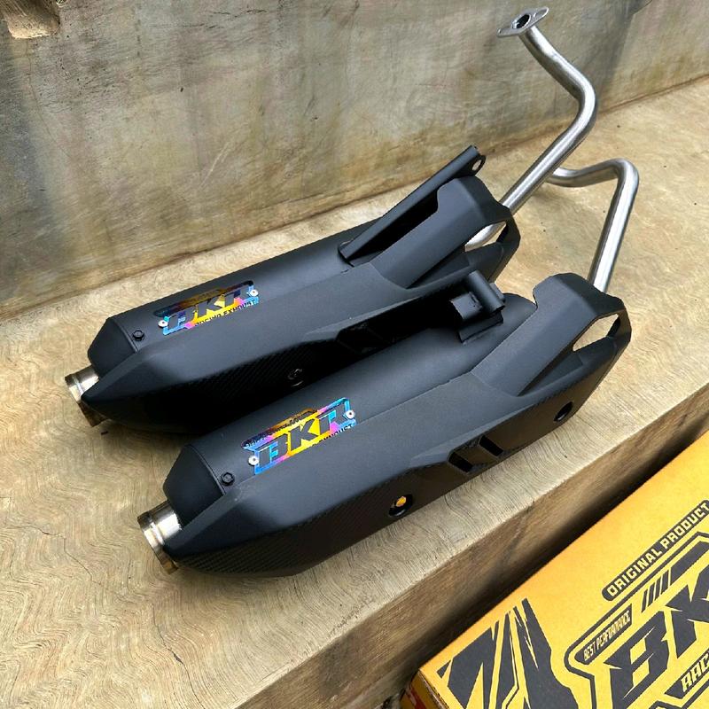 Knalpot Moncong Shijiro Paket lengkap Tameng Original BKR EXHAUST untuk Motor Beat Vario Scoopy Nmax Aerox Pcx Mio - Motorcycle Karbu Racing Silincer 4