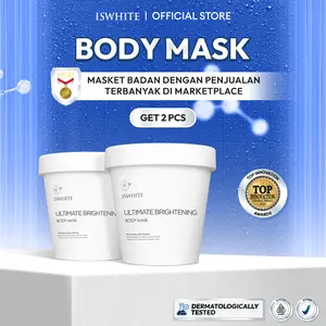 [ PAKET PENCERAH TUBUH ] BUY 1 GET 1 ISWHITE Ultimate Brightening Body Mask 200gr- Body Mask Masker Badan Pencerah Tubuh Glowing Perawatan Tubuh