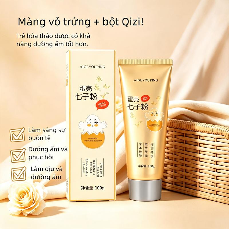 Mặt nạ bóc vỏ từ vỏ trứng thảo dược – 7 chiết xuất bột thực vật, cấp ẩm sâu, làm sáng và cải thiện tông da, phục hồi và nuôi dưỡng, làm mềm da thô ráp, ZunHu, 100 g chăm sóc da