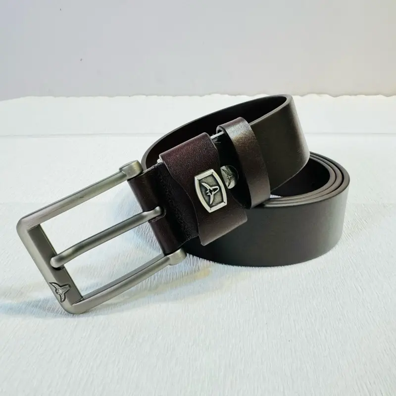 Thắt lưng da bò thật (bản vip 4.0cm)khóa kim bấm lỗ cao cấp 3
