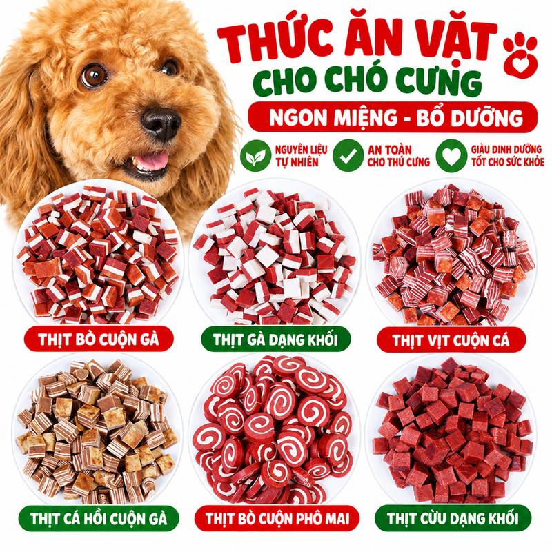 Thức ăn vặt cao cấp cho chó 100g Ức Gà & Ức Vịt Sấy Khô Bổ sung protein và canxi Giúp da lông khỏe mạnh Hương vị thơm ngon hấp dẫn-Pet Record