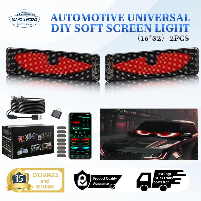 2 chiếc gói Đèn LED màn hình mềm ô tô đa ngôn ngữ Ma trận LED Bảng điều khiển pixel Cuộn quảng cáo USB APP Điều khiển từ xa Xe tải Dấu hiệu mắt quỷ