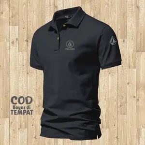 Cod T-Shrit Polo Kerah 00V09 Bulat + Lengan Lancip Silver Kaos Kerah Dewasa Shirt / Kaos Wangki Pria Polo / Kaos Seragam