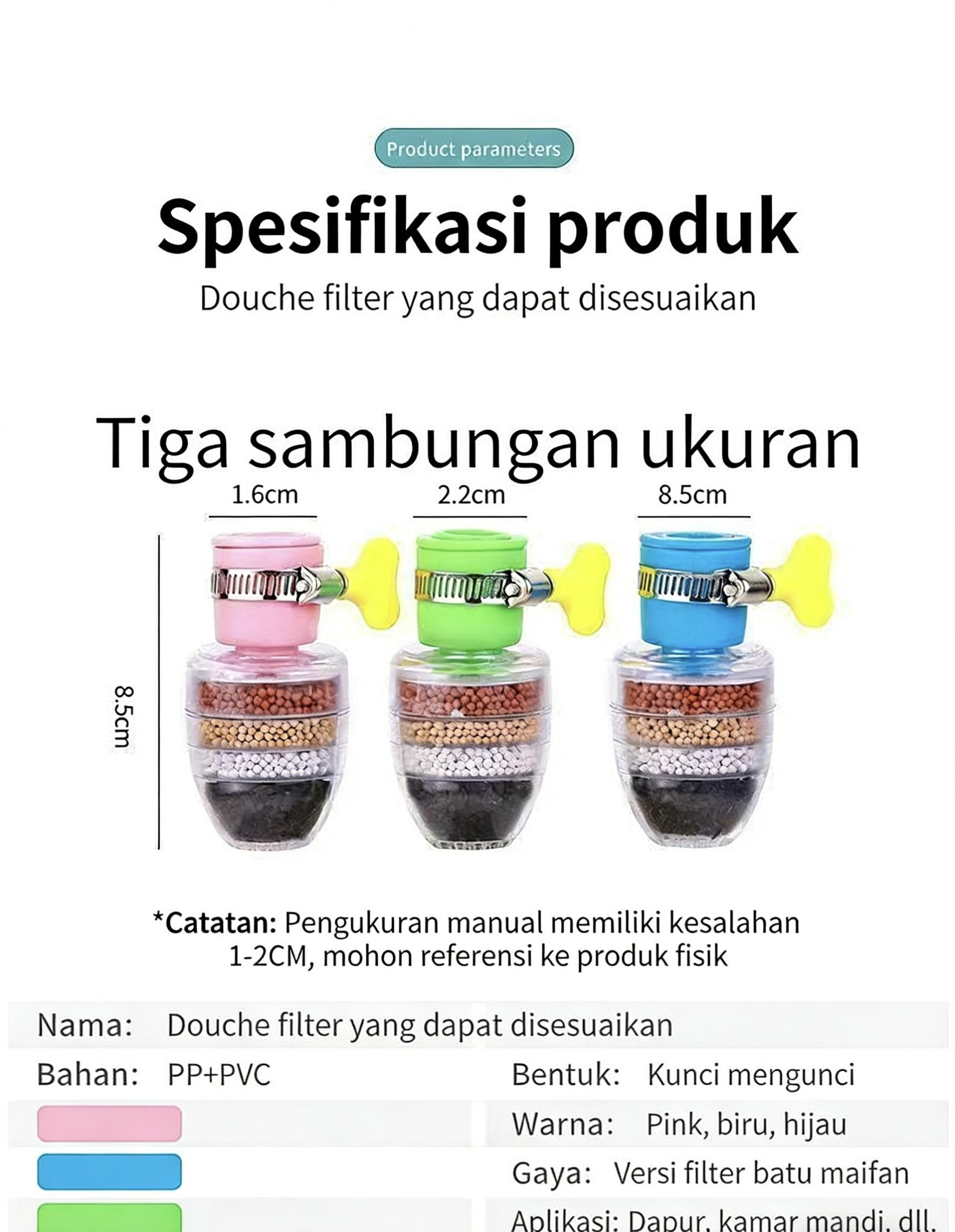 【Sam's market】Saringan Air Kran Filter Sambungan Keran Wastafel Dengan 4 Lapis Penyaring Water Filter Karbon