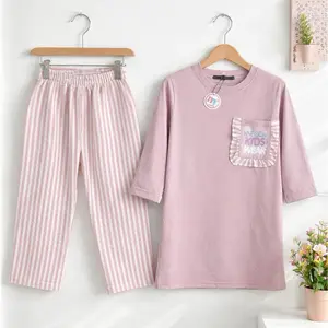 ALLEYA SETELAN CELANA TUNIK SALUR KAOS ANAK PEREMPUAN COUPLE MOM&KIDS