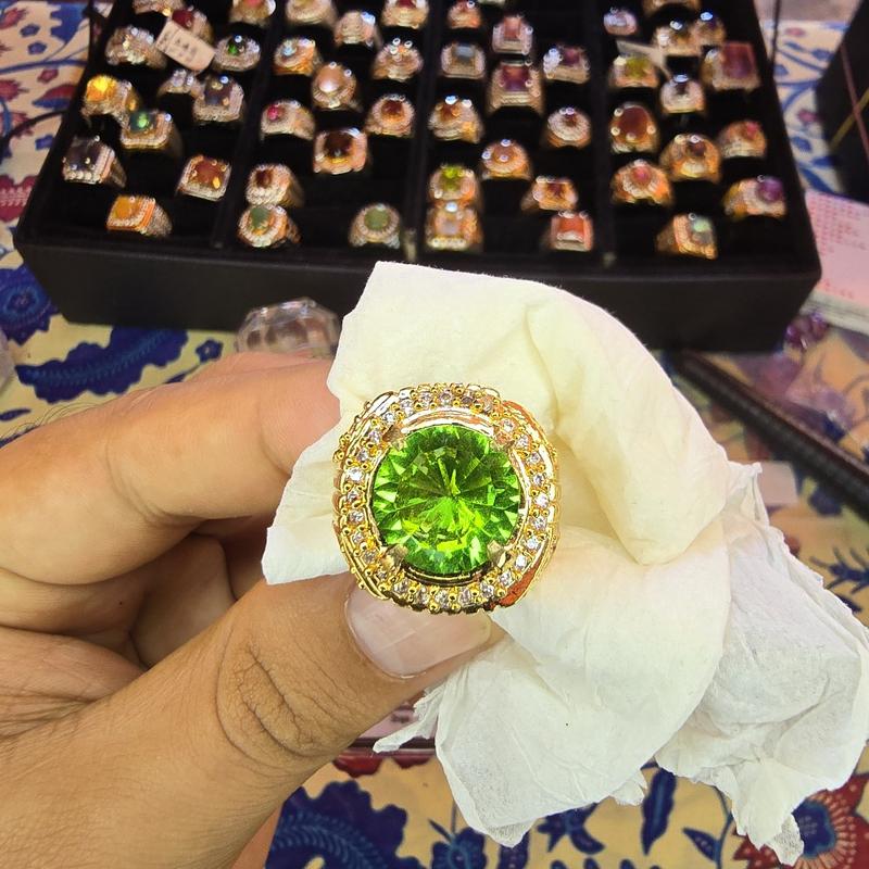 Product Introduction of Natural Moldavite 6.24crt Ring Alpaka super 3