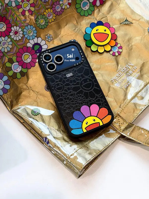 CASETiFY Sunflower Pattern Case with Vibrant Colors and Murakami