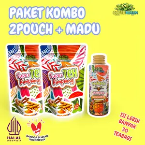 Super Teh Rimpang Teh Jahe Kunyit Sereh Lengkuas Kayu Manis - Minuman Herbal - Paket HEMAT BELI 2 Gratis Madu - Super Regen - Teh JSR ala Dr Zaidul Akbar Halal