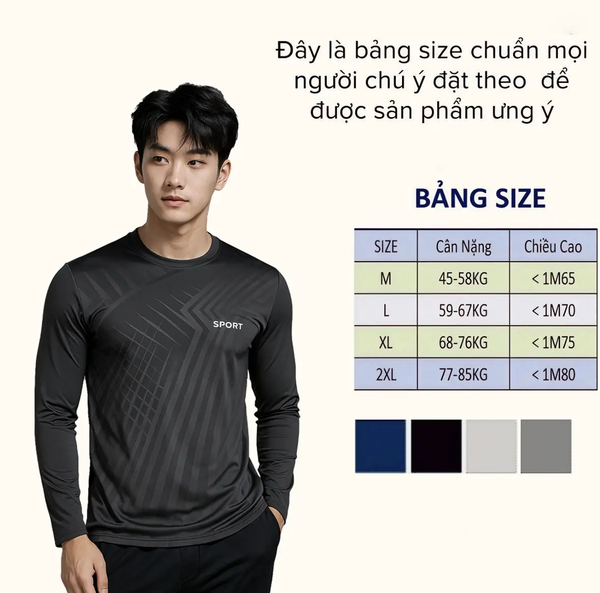 ( DEAL MỞ BÁN ) Áo Giữ Nhiệt Nam SPORT Thể Thao Dập Vân 6D, Màu Sắc Trẻ Trung Năng Động Menswear