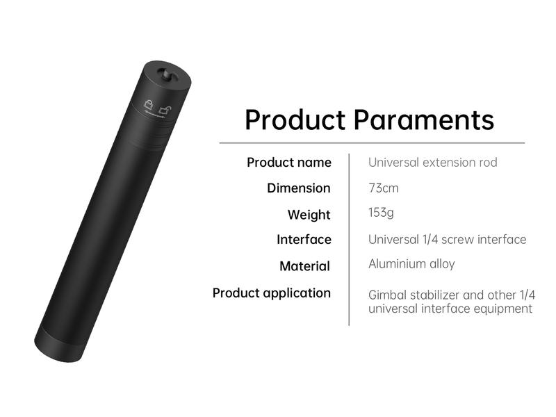 Product Introduction of AOCHUAN Gimbal Extension Rod, 29" Extension Pole for DSLR Cameras, Adjustable Selfie Stick with 1/4 Screw Interface, Compatible with a Range of Handheld Gimbal and Other Universal Interface Devices 3