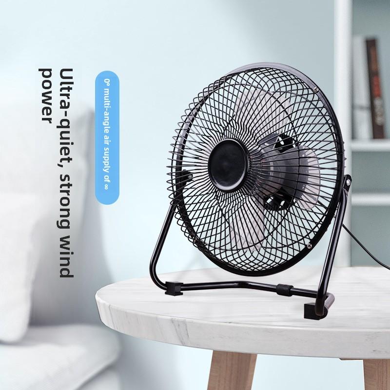Quạt nhỏ có thể sạc lại qua USB với khung sắt và cánh nhôm, kích thước 4 inch/6 inch/8 inch; quạt mini cho văn phòng và ký túc xá, quạt điện di động ít ồn (1 chiếc)