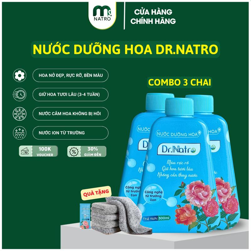 COMBO 3 chai Nước Dưỡng Hoa Dr.Natro 300ML Tươi lâu - Bền màu - Sạch nước - Không hôi