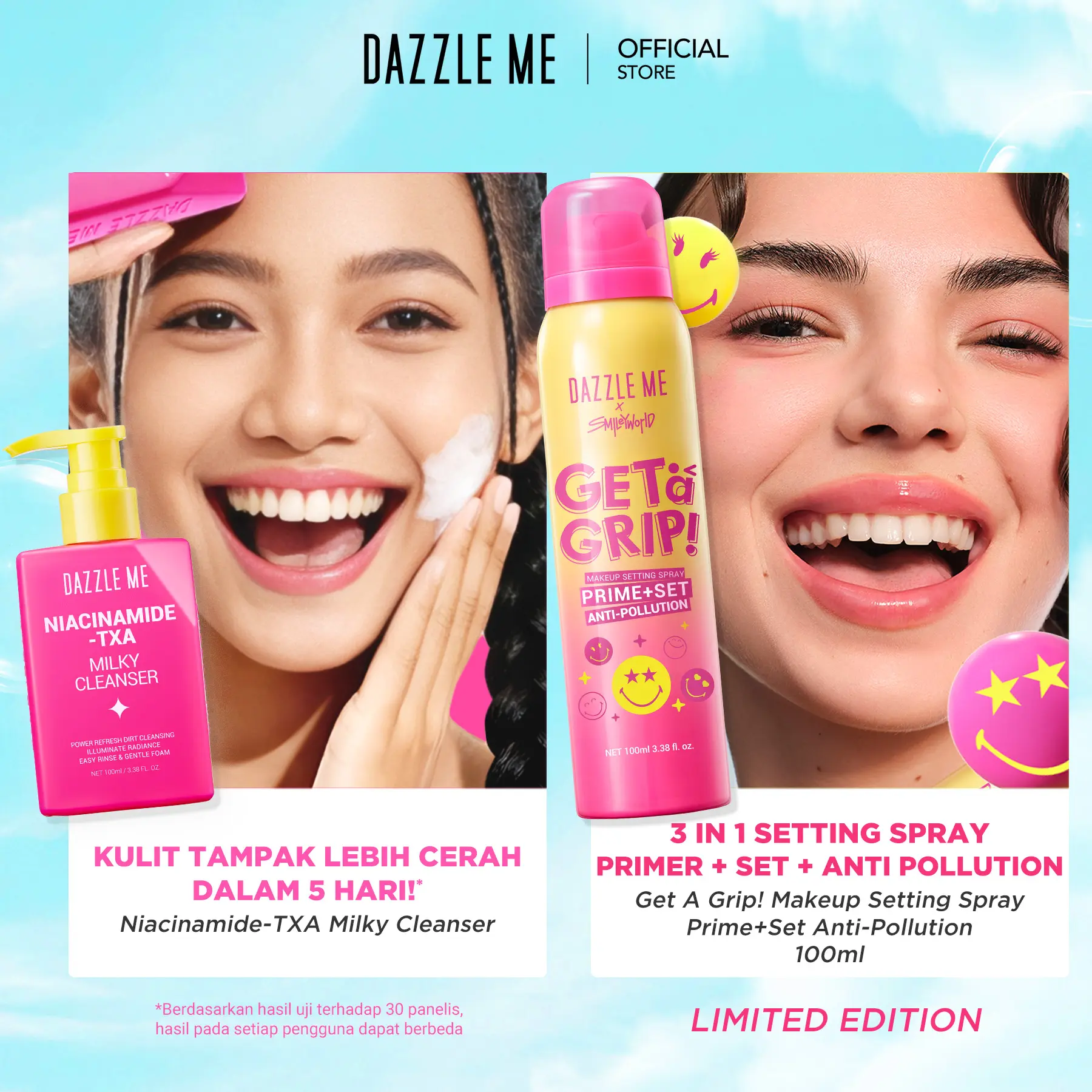 1pc Milky Cleanser + 1pc PrimeSet 100ml Smiley