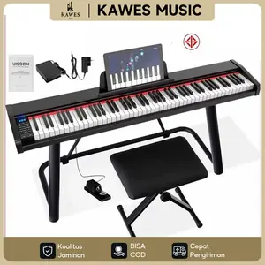 KAWES Piano Elektronik 88 Tombol Piano ,Elektrik Portabel Profesional Piano listrik Kelasprofesional Multifungsi Dengan Bluetooth Link MIDI Daul Speaker Maintain