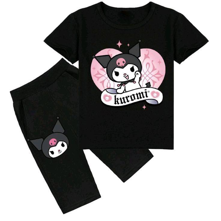 Setelan Anak Perempuan Motif Kuromi untuk Usia 3-10 Tahun dari Katun - Cantik Fashion 4
