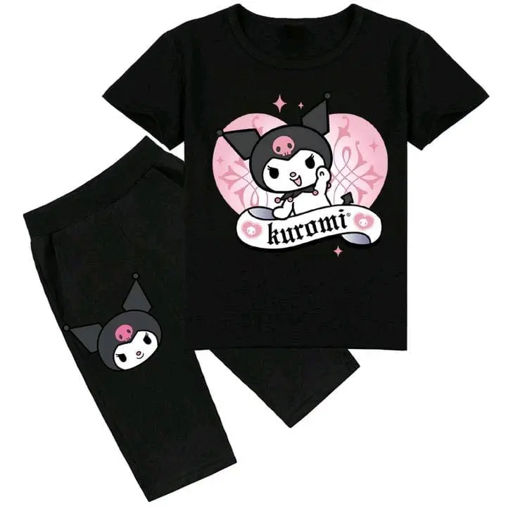 Setelan Anak Perempuan Motif Kuromi untuk Usia 3-10 Tahun dari Katun - Cantik Fashion 4