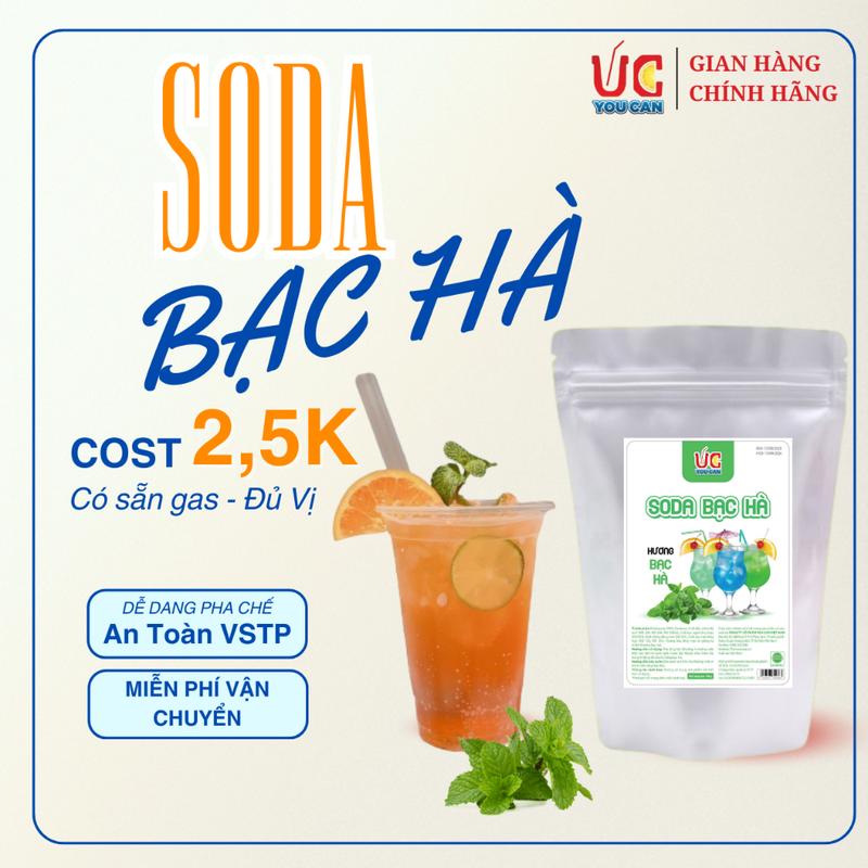 Soda Bạc Hà Siêu Rẻ 1 gói 500gr Soda UC Nước Uống Giải Khát Có Sẵn Gas Không Cần Siro và Nước Có Gas Đủ Vị Thơm Ngon Dễ Pha