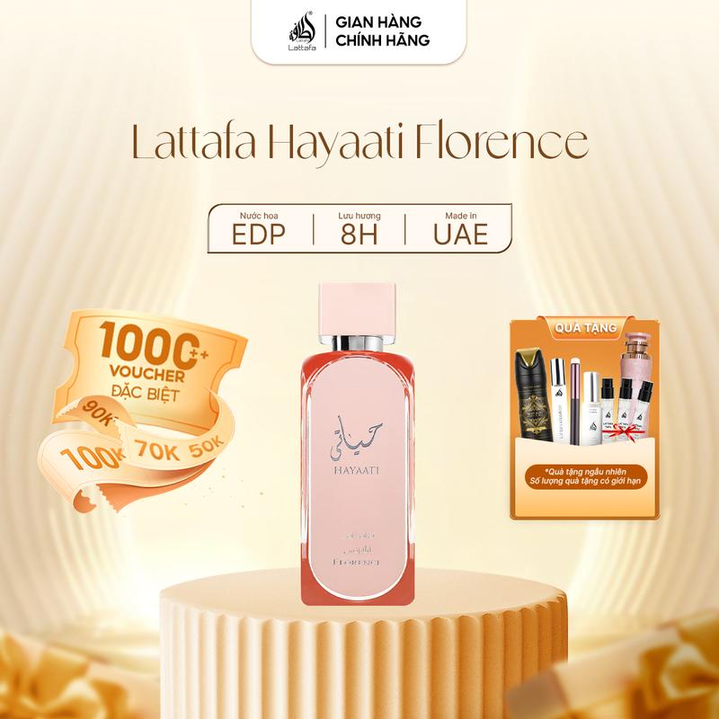 Nước hoa nữ Lattafa Hayaati Florence EDP hương thơm ngọt ngào tinh tế nhẹ nhàng chaii 100ml