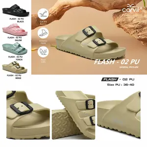 Carvil Sandal Pria Wanita Flash-02 PU - Selop